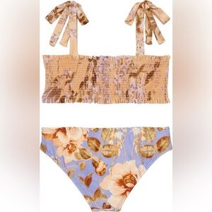 Zimmermann Kids’ Rosa Floral Smocked Bikini Set
